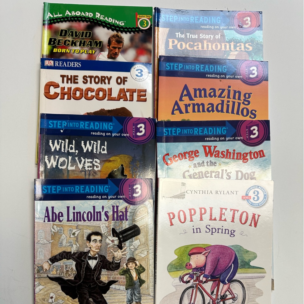 8 Children’s Books At Grade Level 1-3 on Animals, People, Chocolate,&Fun Topics